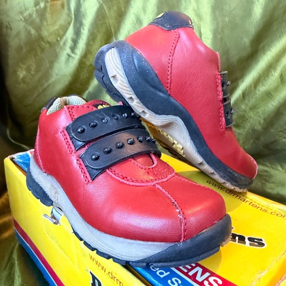 Dr. Martens Other - VINTAGE Dr. Martens Gripper 1 Red Leather Chunky Platform Sneakers Toddler 8 NIB